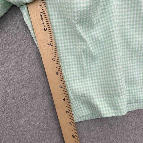 Oak Hill Classic Seersucker Shorts Mens Size 48 Green Gingham Plaid Inseam 9" - Picture 7 of 16